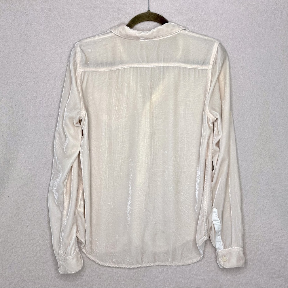 CP Shades x Gorsuch Velvet Button Down Blouse Women’s XS Shirt Blush Pink Silk - Picture 4 of 15